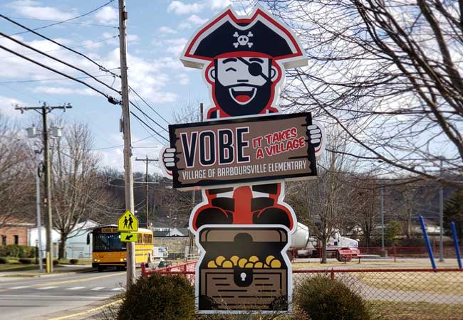 full-color non-illuminated sign